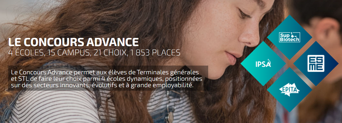 Le concours advance , 4 écoles , 15 campus, 21 choix