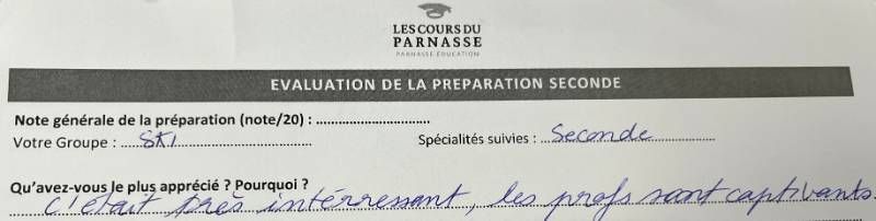 Élève de la classe Ambition Seconde